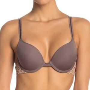 NWT Wacoal Embrace Lace Push Up Bra Cappuccino Mocha 34DD
